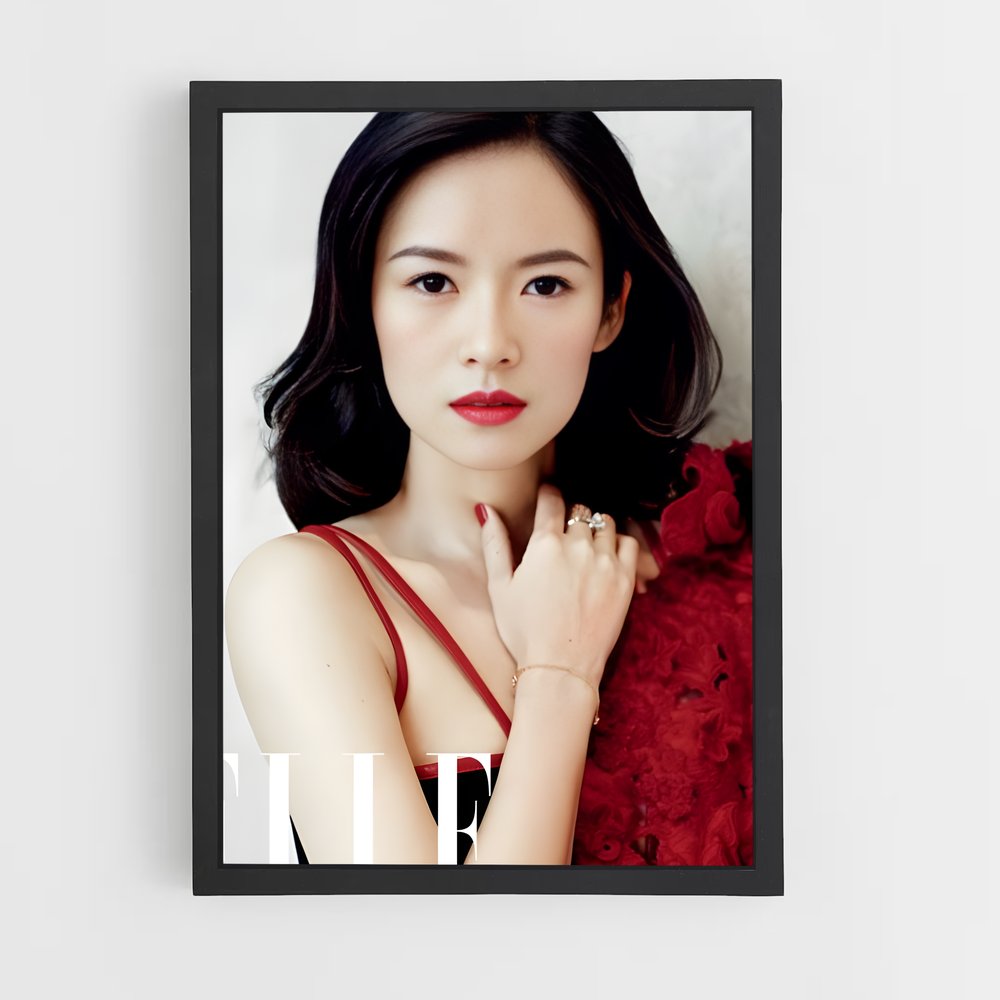 Poster femme en robe rouge glamour – affiche Kung Fu (vue 2)